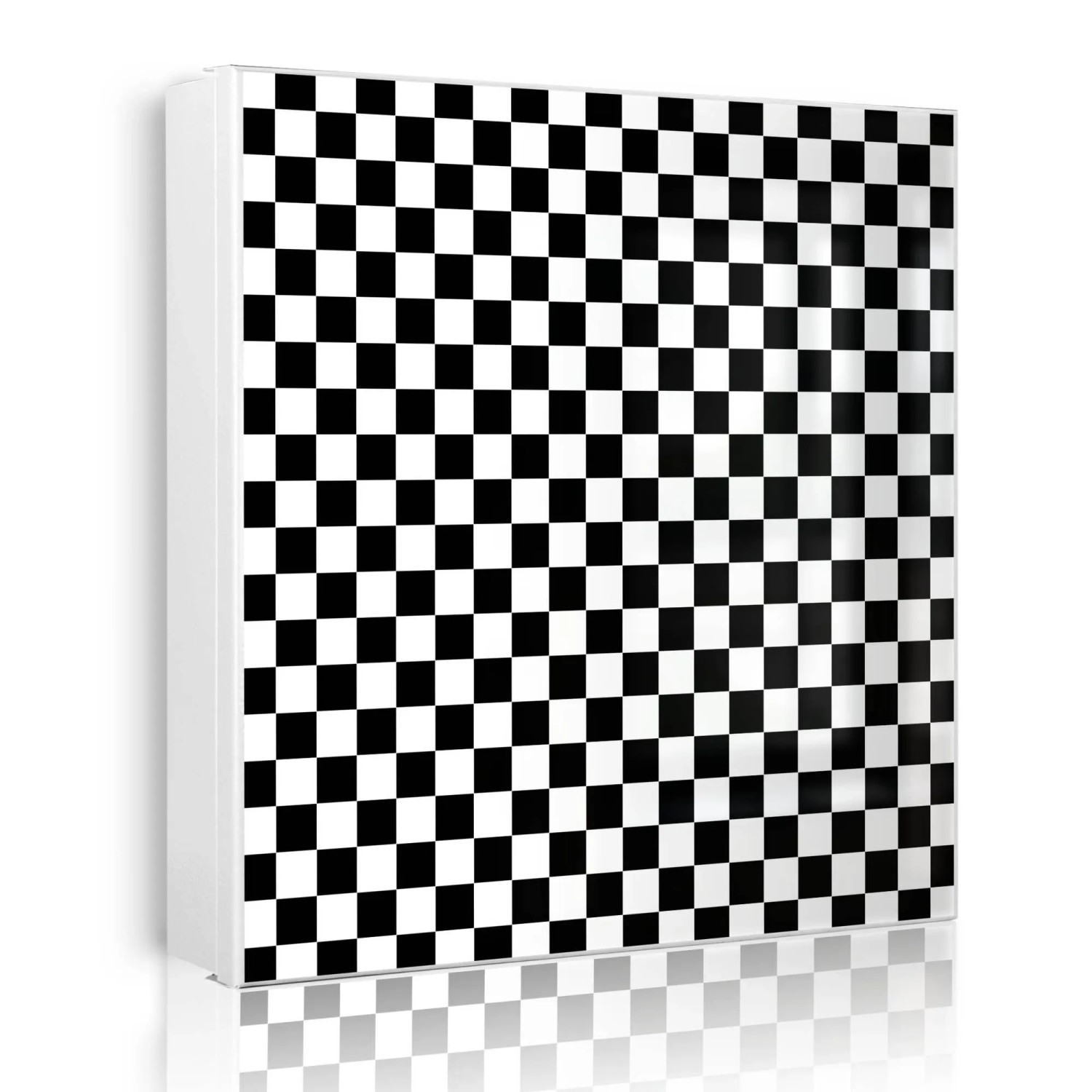 Banjado Großer Schlüsselkasten Metall 30x30cm Weiß Scharnier Links 50 Haken Beschreibbar Magnetisch Motiv Karo Weiß