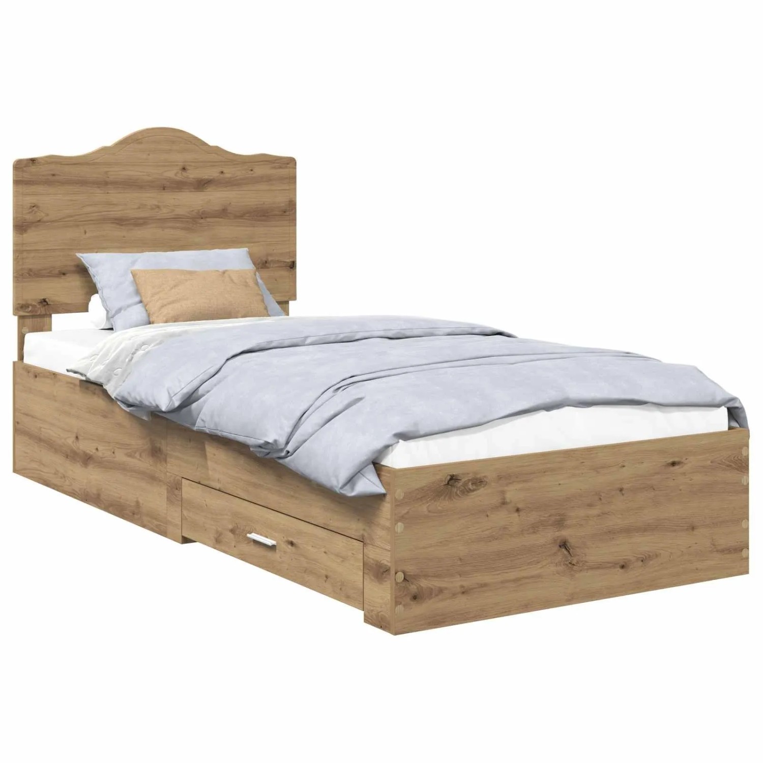 vidaXL Bettrahmen mit Kopfteil Artisan-Eiche 90 x 190 cm Holzwerkstoff 3413665