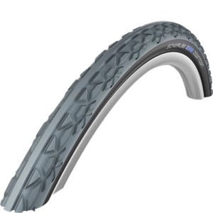 Schwalbe Downtown Rollstuhl Fahrradreifen, grau/schwarz, markantes Profil, K-Guard, Draht, 24x1 3/8 Zoll.