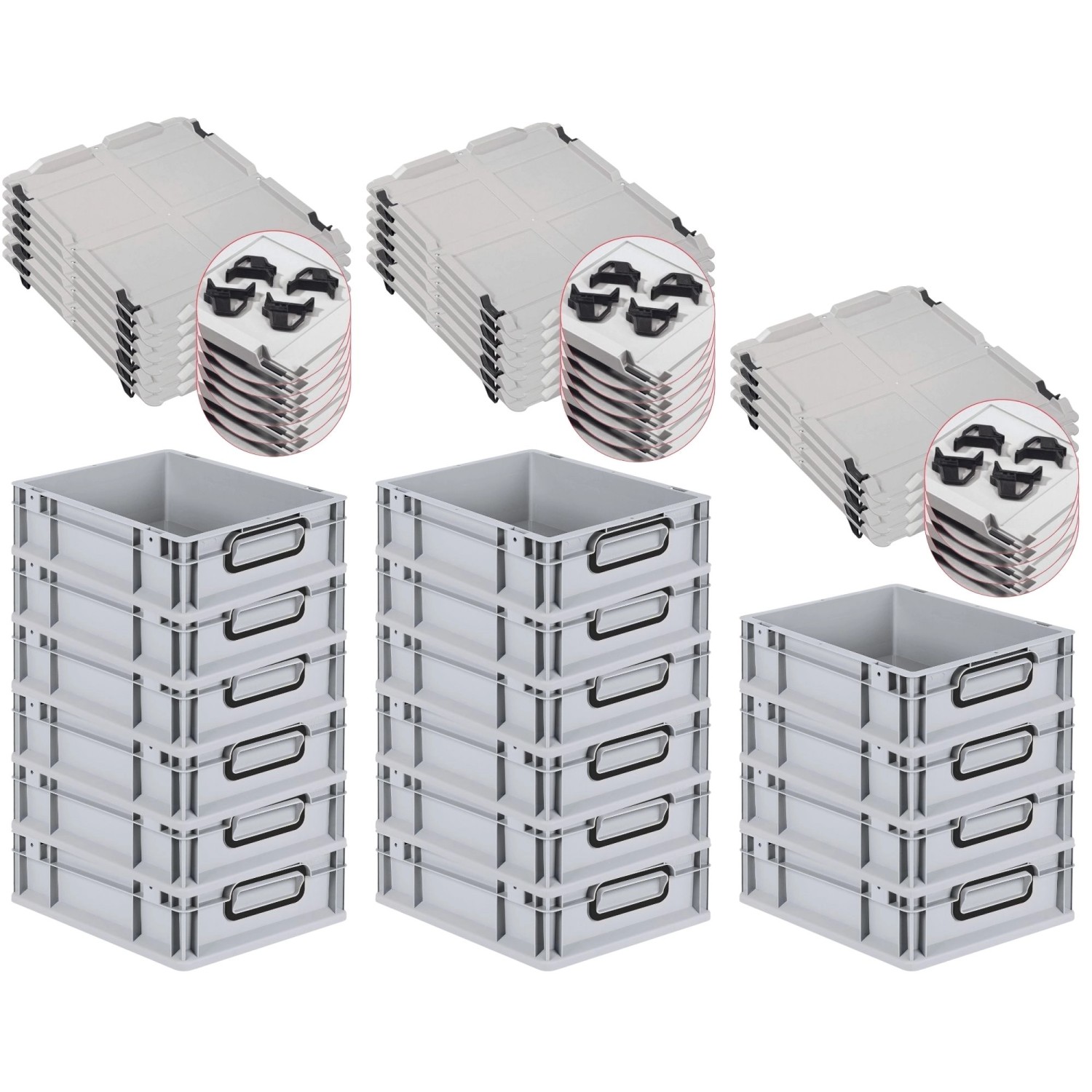 PROREGAL SuperSparSet 16x Eurobox Nextgen Color Mit Auflagedeckel HxBxT 12x günstig online kaufen
