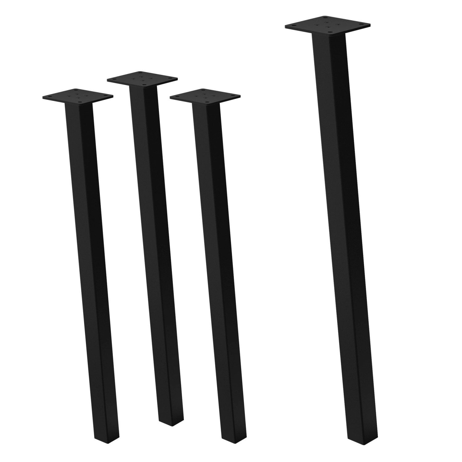 ML-Design Tischbeine 4Er Set I-96GRAD H72 cm Schwarz Stahl 4x4cm