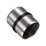 Edelstahl Handlaufverbinder ∅42,2 mm mit schwarzem Ring zur geraden Verbindung von Wandhandläufen.