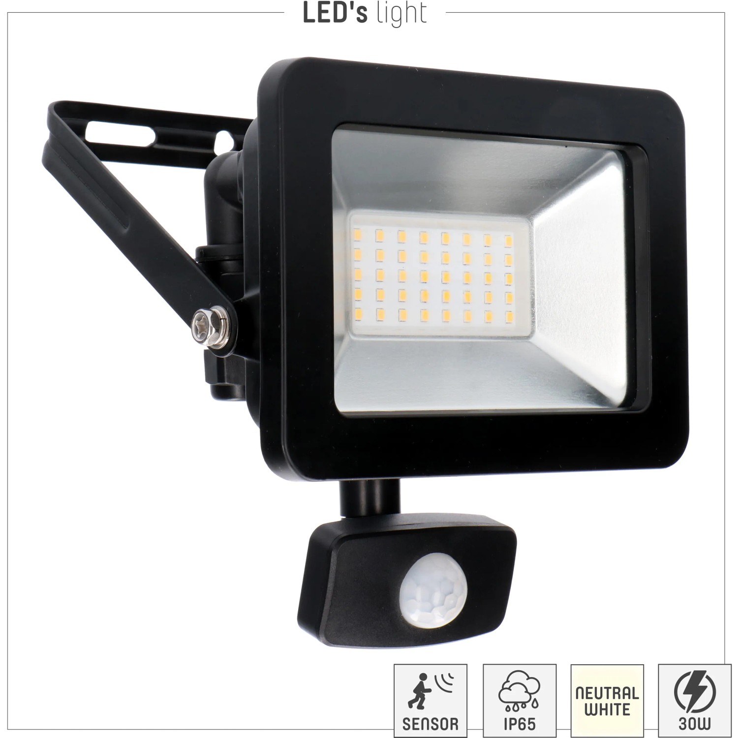 LED Außenstrahler 30W M. Bewegungsmelder