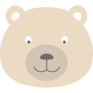 ESTAhome Wandtattoo Tierkopf Bär beige, 70x62cm für Kinderzimmer