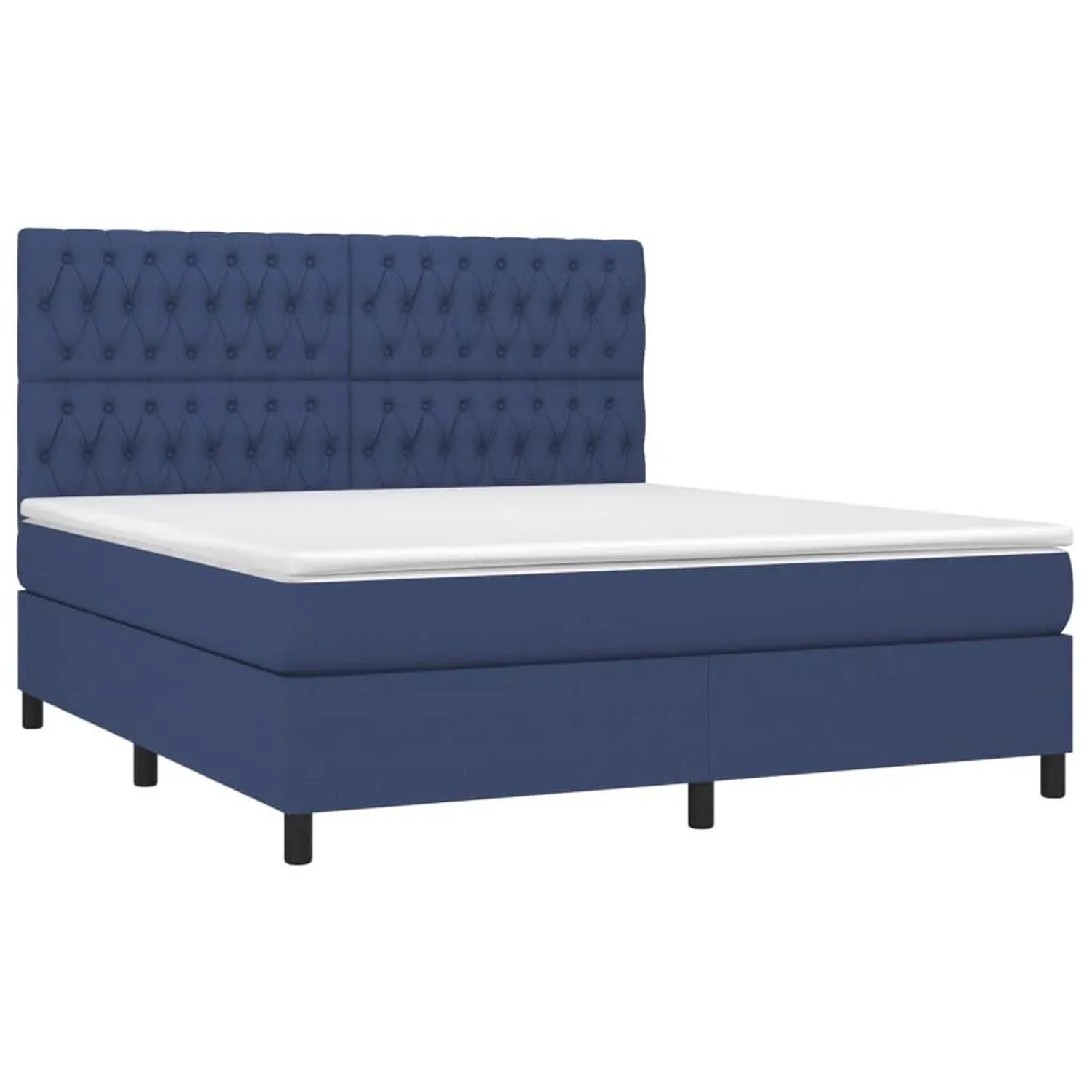 vidaXL Boxspringbett mit Matratze & LED Blau 180x200 cm Stoff 3135139 günstig online kaufen