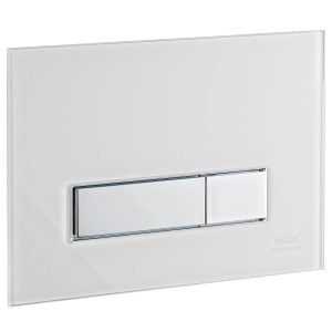 Kronenbach Betätigungsplatte Plantec 2.0 Cube 90, Glas Weiß, Chrom Glanz für WC