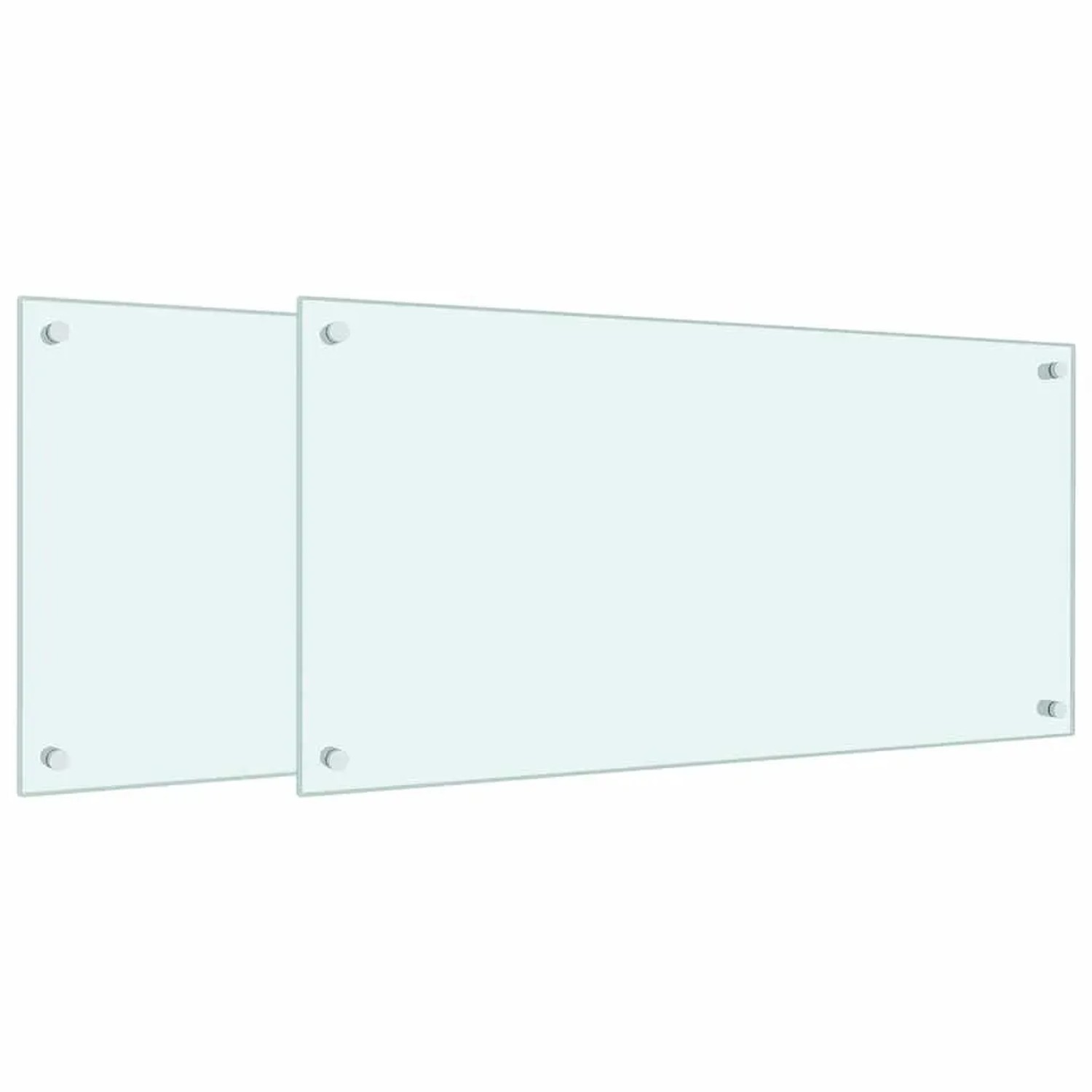 vidaXL Küchenrückwände 2 Stk Weiß 80x40 cm Hartglas 3315786