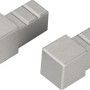 2er Set Ecke Quadrat-Abschlussprofile, Alu eloxiert, silbermatt, für 10 mm Fliesenschienen.
