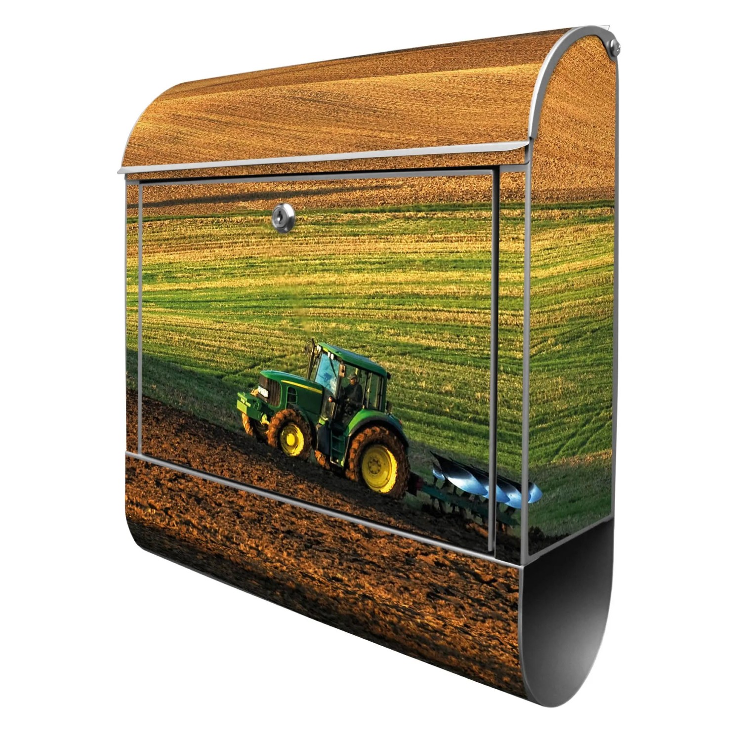 Banjado Design Briefkasten Silber Pulverbeschichtet 39x47x14cm 2 Schlüssel günstig online kaufen