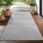 Silberner Kurzflorteppich Nova von Ayyildiz, 80x250 cm, mit modernem 3D-Reliefmuster.