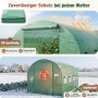 Grüne Sekey PE-Gitterfolie für 4x2x2m Tunnelgewächshaus, UV-beständig, frostsicher, regendicht. Schützt Pflanzen im Garten.