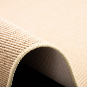 Detailansicht: Creme-farbener, runder Snapstyle Sisal Teppich (133x133cm) mit rutschhemmendem Rücken.
