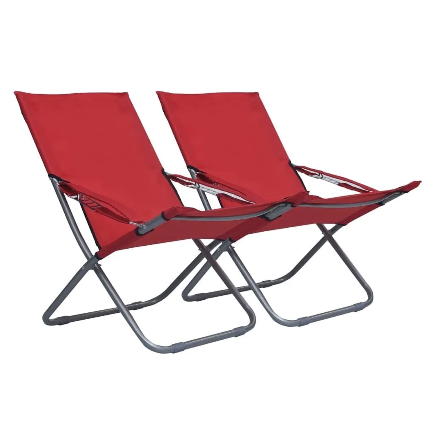 vidaXL Klappbare Strandstühle 2 Stk Stoff Rot 47904