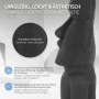 Anthrazitfarbene Moai Figur Rapa Nui (53,5 cm) aus Kunstharz für Haus und Garten.