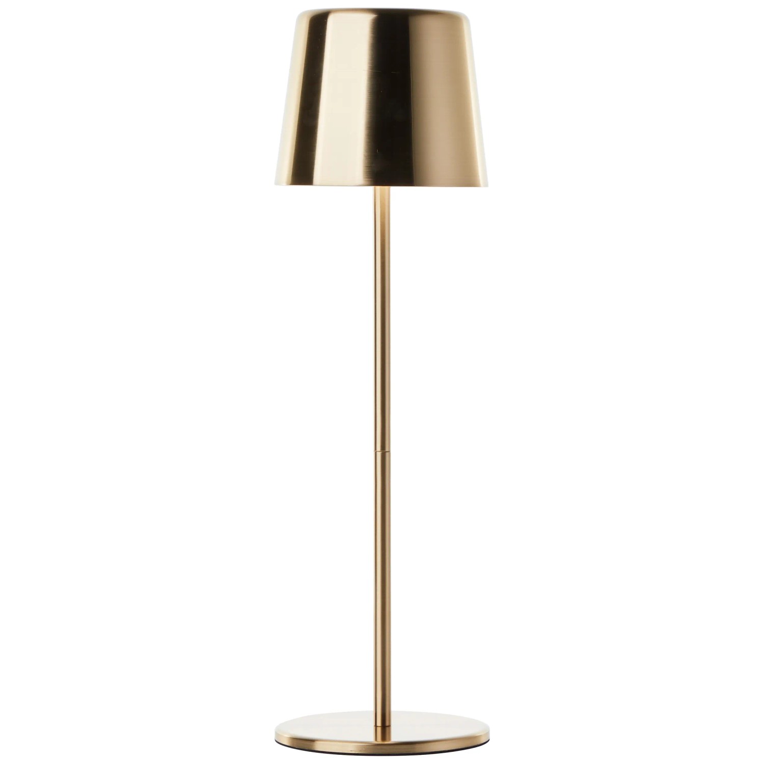 Brilliant Akku-Tischleuchte Xaana, Messing gebürstet. LED-Tischlampe mit Touchdimmer, Lichtfarbe einstellbar.
