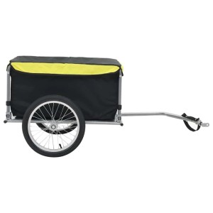DELUKE Fahrrad Lastenanhänger, schwarz-gelb, bis 65kg. Transportanhänger für Fahrräder.