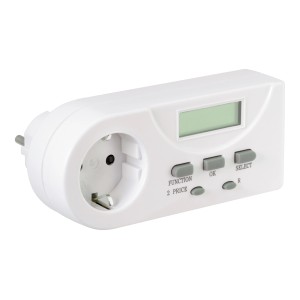 Weißes OBI Energiekostenmessgerät zur Messung des Stromverbrauchs.