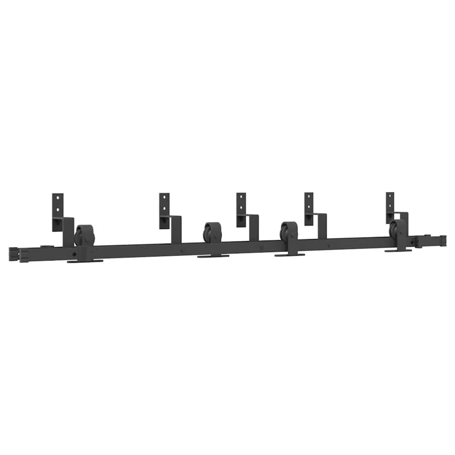vidaXL Schiebetürbeschlag-Set 183 cm Stahl Schwarz 3295729