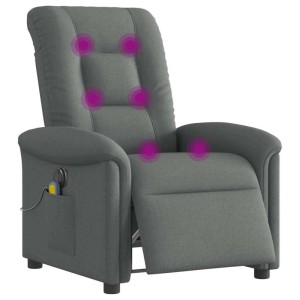 vidaXL Massagesessel Elektrisch Dunkelgrau Stoff 3303245