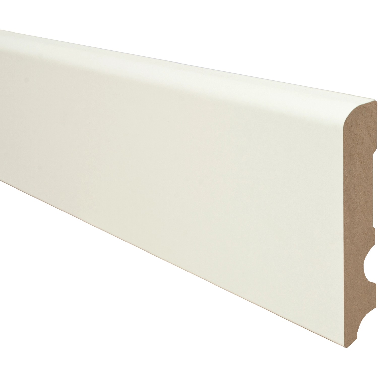 Sockelleiste MDF rund Grundiert 90 mm x 16 mm x 2600 mm