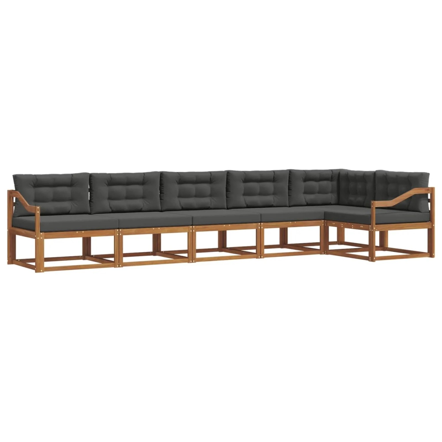 vidaXL Outdoor-Sofagarnitur mit Kissen 6-Tlg Natur und Anthrazit 3367665