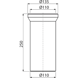 Alcadrain A91-250 WC-Anschlussstutzen 250 mm