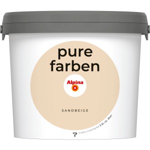 Alpina Wandfarbe Pure Farben Sandbeige, 2,5 l, matte Innenfarbe.