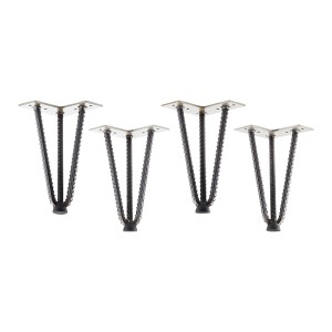 SOTECH 4 Stück Haarnadelbeine Baustahloptik Höhe 200 mm Industrial Look
