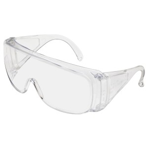 Transparente Schutzbrille mit Bügel für optimalen Augenschutz bei Arbeiten.