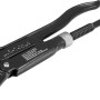 LUX-TOOLS Eckrohrzange 245 mm, schwarz, mit 45° abgewinkeltem Kopf und gezahnten Backen für Rohre bis 12,5 mm.