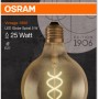 Osram E27 LED Leuchtmittel in Globeform mit warmweißem Licht und dekorativer Spiral-Optik.