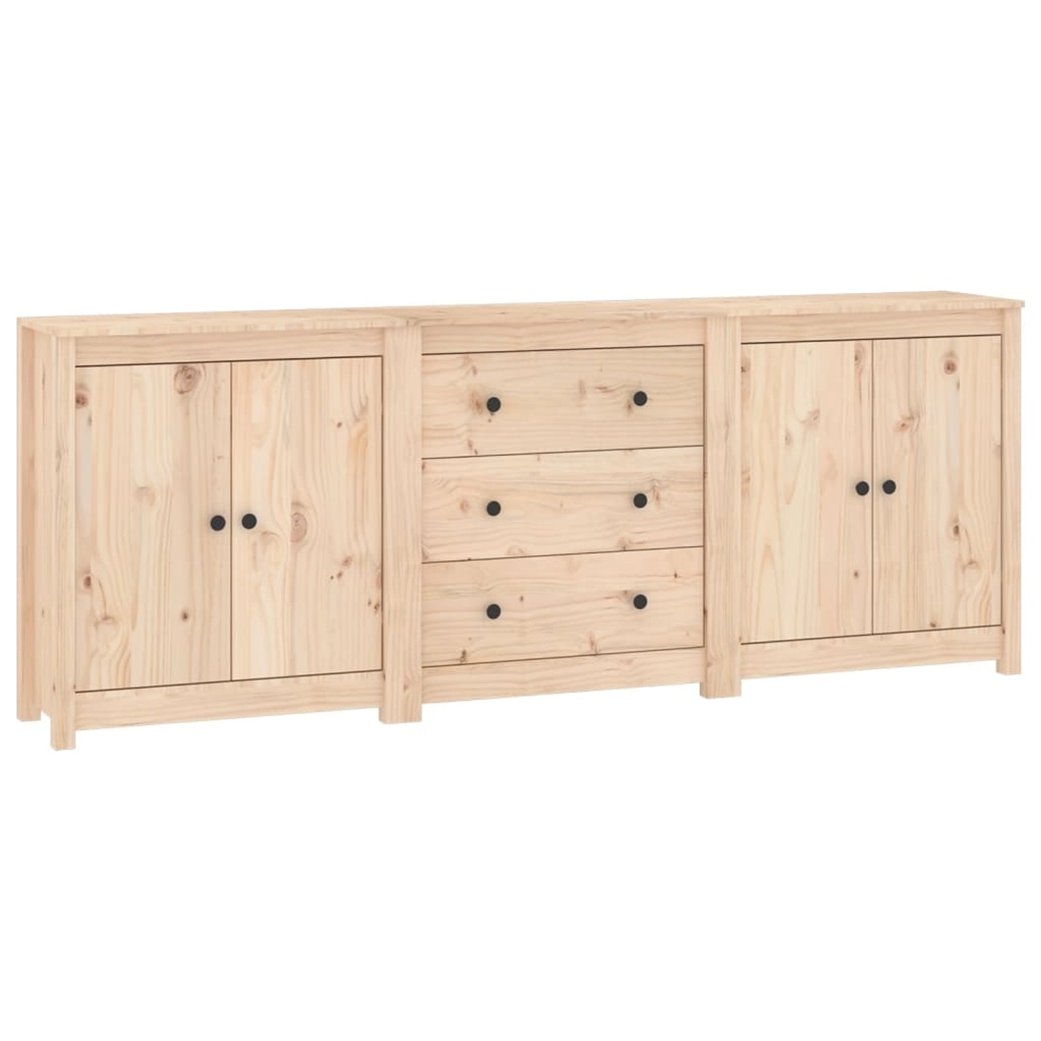 vidaXL Sideboard 210x35x80 cm Massivholz Kiefer 3114069 günstig online kaufen