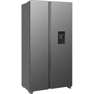Respekta Side-by-Side Kühl-Gefrierkombination Halvar im Inox-Look mit Wasserspender.