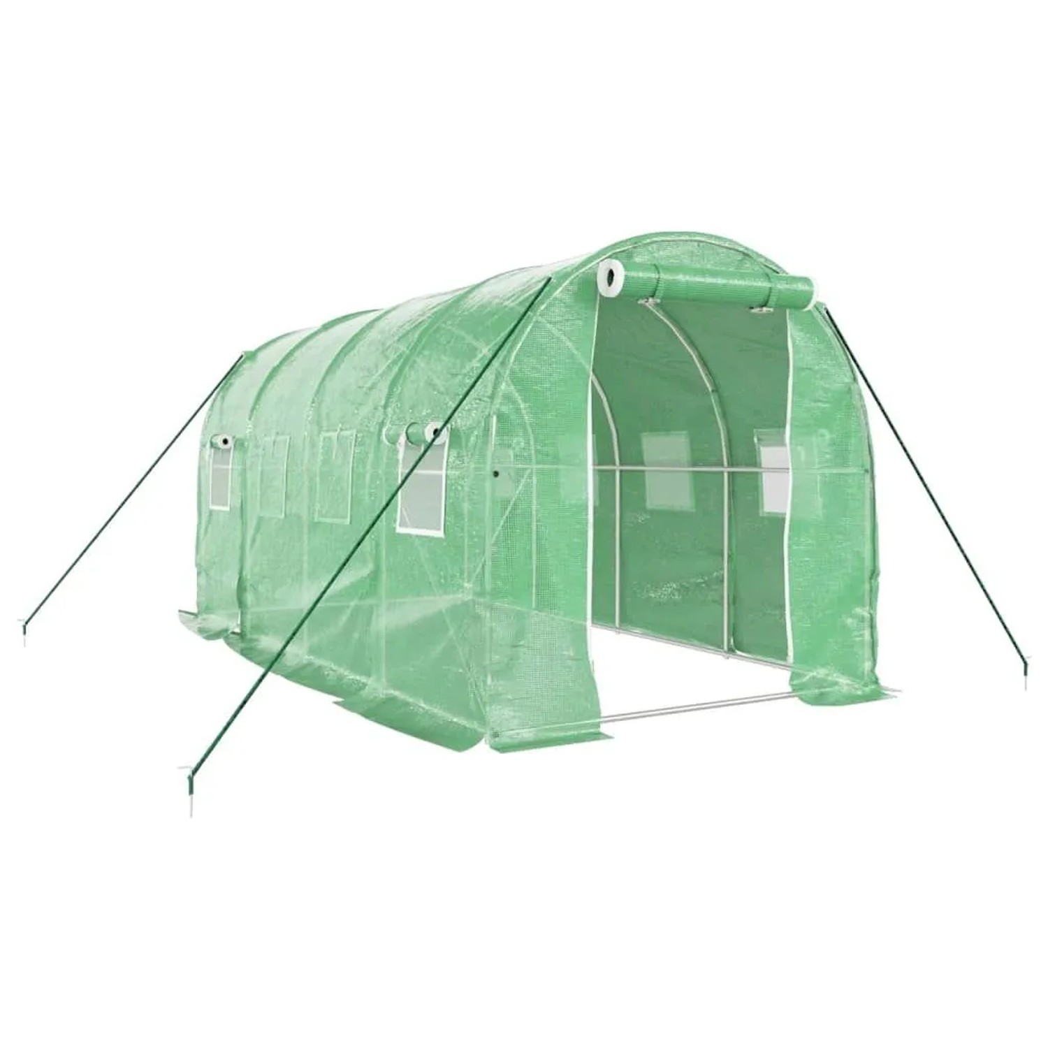 vidaXL Gewächshaus mit Stahlrahmen Grün 8 m² 4x2x2 m 3188017