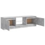VidaXL TV-Schrank mit LED, Betongrau, 120 cm breit. Wohnwand mit offenen Fächern und Türen.