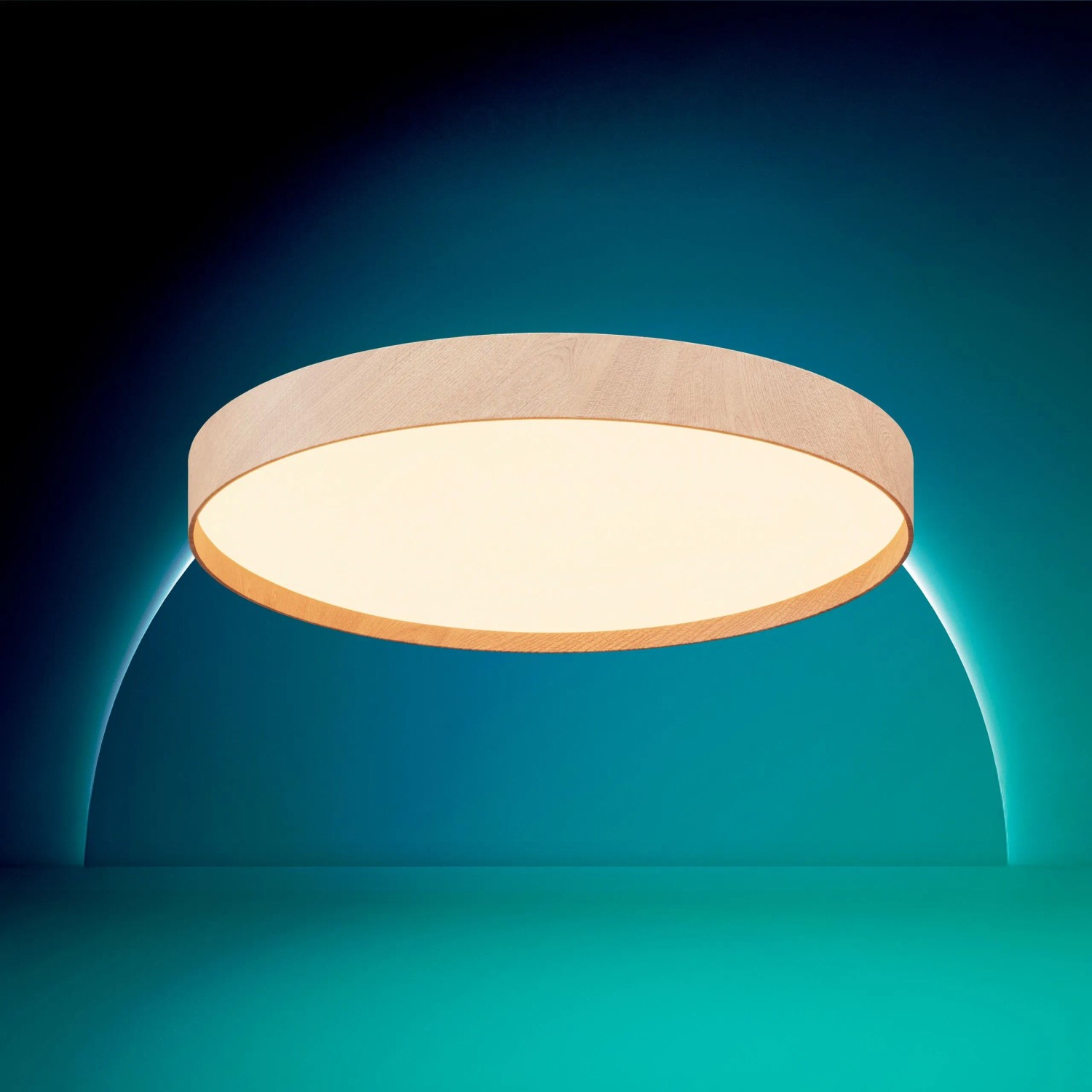Philips Deckenleuchte Stylique LED Holzoptik 30 cm Warmweiß