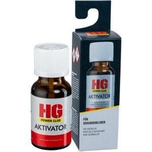HG Power Glue Aktivator, Aushärtebeschleuniger für Sekundenkleber, 15 ml Flasche.