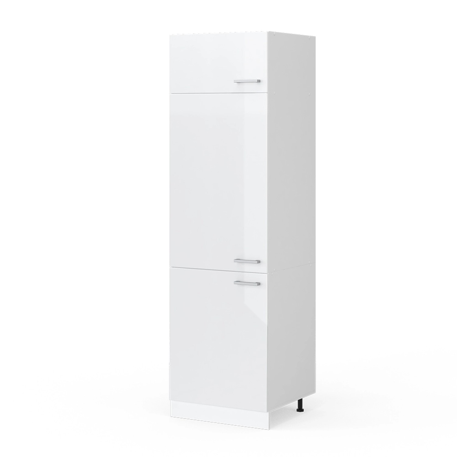 Vicco Kühlumbauschrank R-Line Hochschrank für die Küche Weiß Hochglanz/Weiß 60 cm
