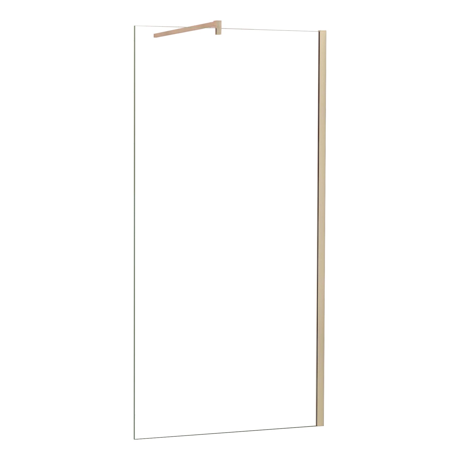 AICA Walk in Dusche 85 x 200cm Duschwand 8mm ESG NANO Glas mit Gold Stabili günstig online kaufen