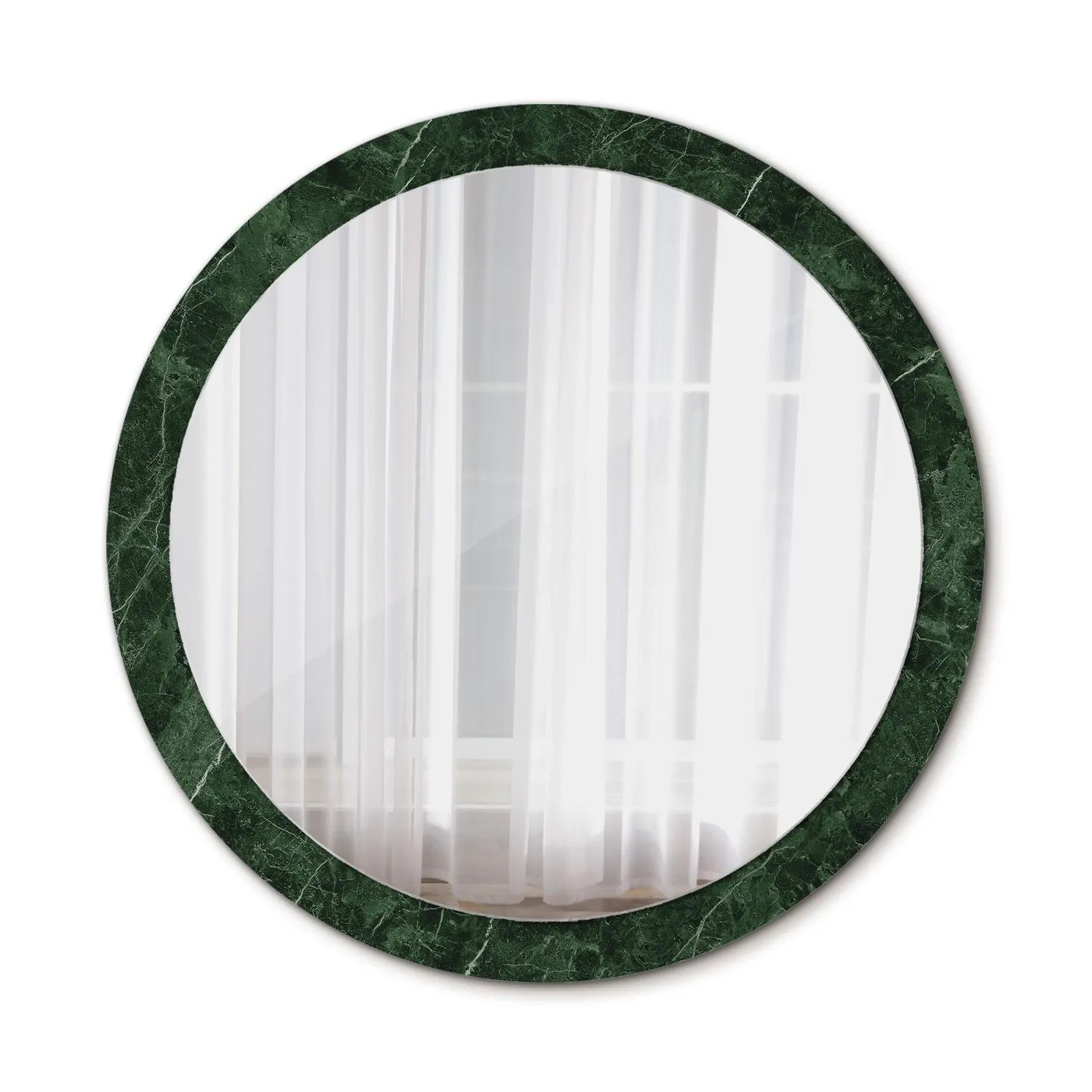 Tulup Spiegel mit Motivdruck Grüner Marmor 100x100 cm Runder Spiegel Aufdru günstig online kaufen