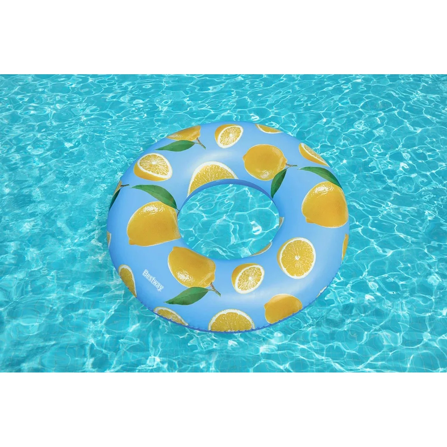 Bestway Schwimmring Zitrone, Ø 106 cm, im Pool. Sommerlicher Badespaß mit Zitronen-Duft.