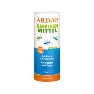Ardap Repell Ameisenmittel 500g Dose zur Abwehr von Ameisen auf Terrassen und Wegen.