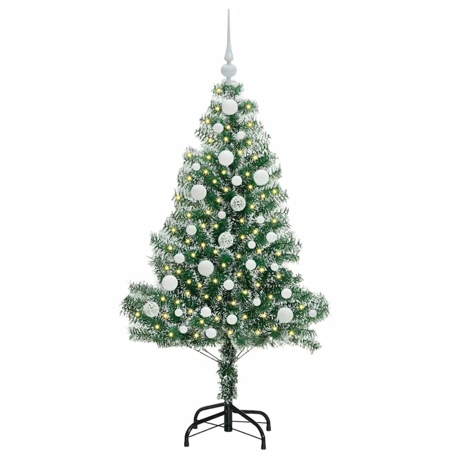 vidaXL Künstlicher Weihnachtsbaum Beschneit mit LED Licht 120 cm 3396800