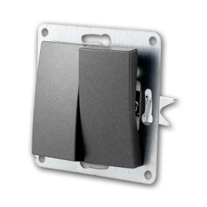 McPower FLAIR Wechselschalter 2-Fach Anthrazit 250V10A UP