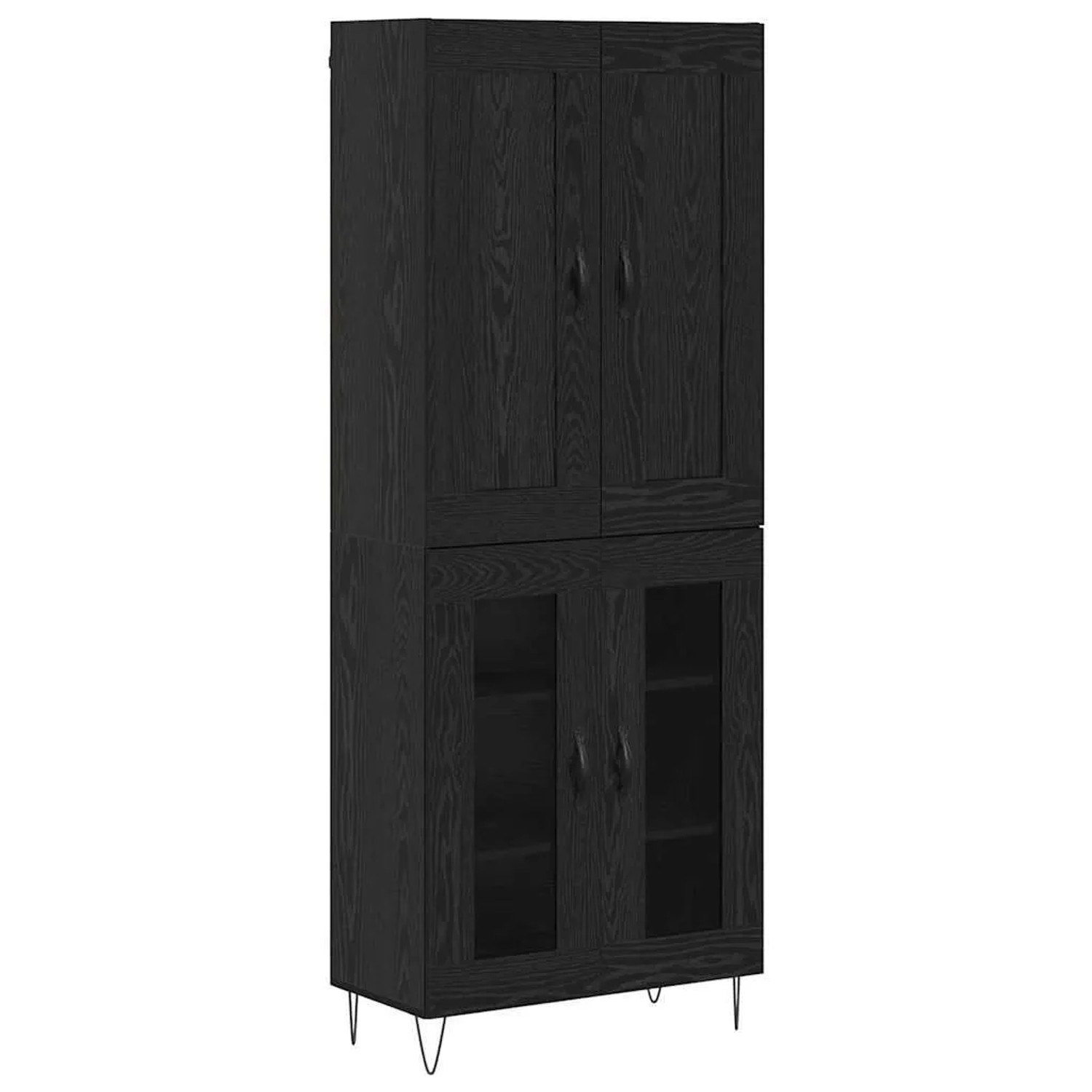 vidaXL Highboard Schwarz Eichen-Optik 69,5 x 34 x 180 cm Holzwerkstoff 3403 günstig online kaufen