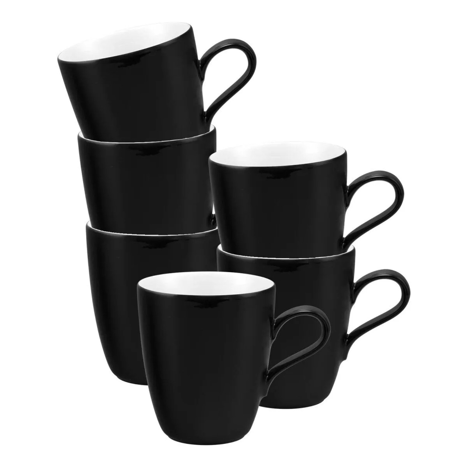Seltmann Weiden Life Fashion Henkelbecher 400 ml 6er Set Glamorous Black