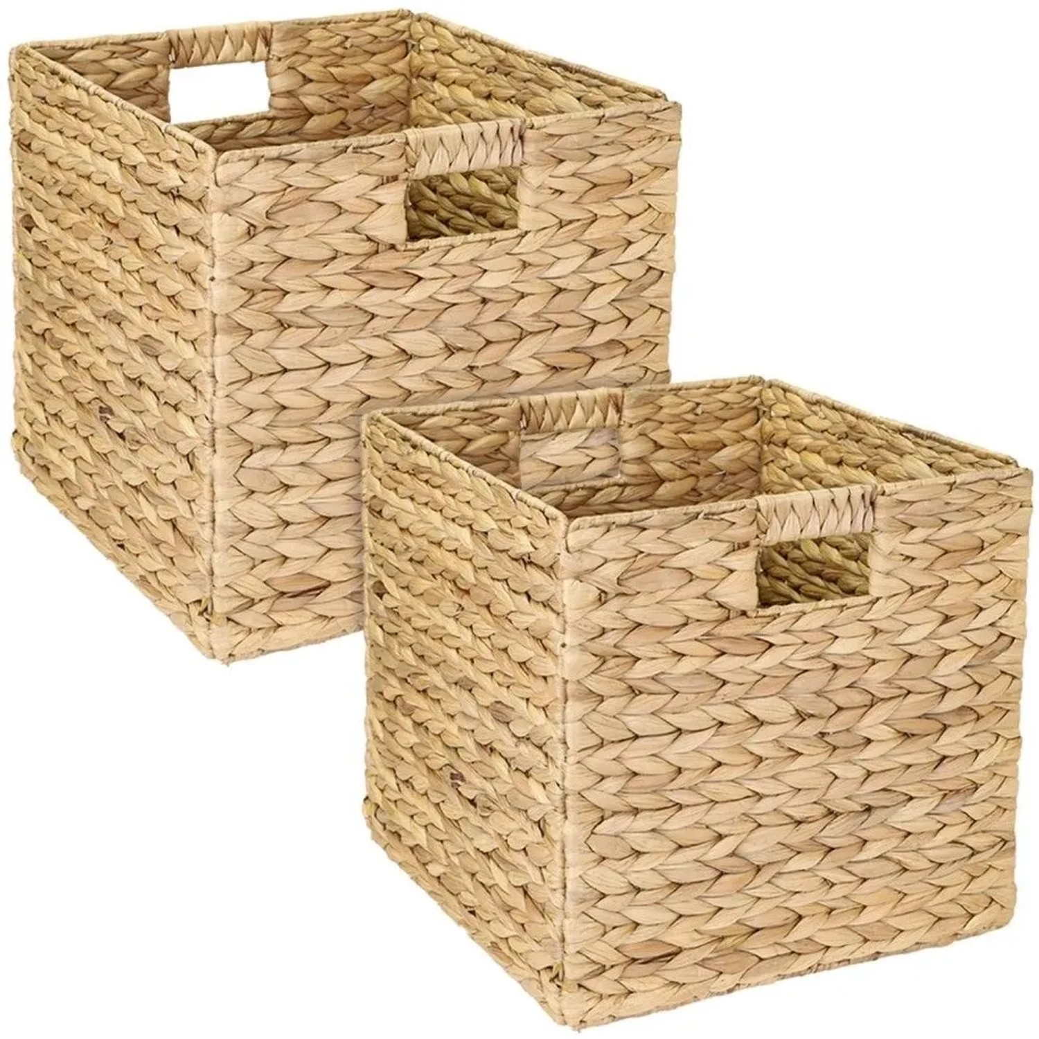 HMF 37240-S2 Aufbewahrungskorb Korb Geflochten Wasserhyazinthe Seegras Kallax 32 x 34 x 32 cm