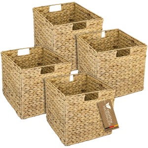 HMF Aufbewahrungskorb Korb Geflochten Wasserhyazinthe Seegras Kallax 32 x 34 x 32 cm 4er Set