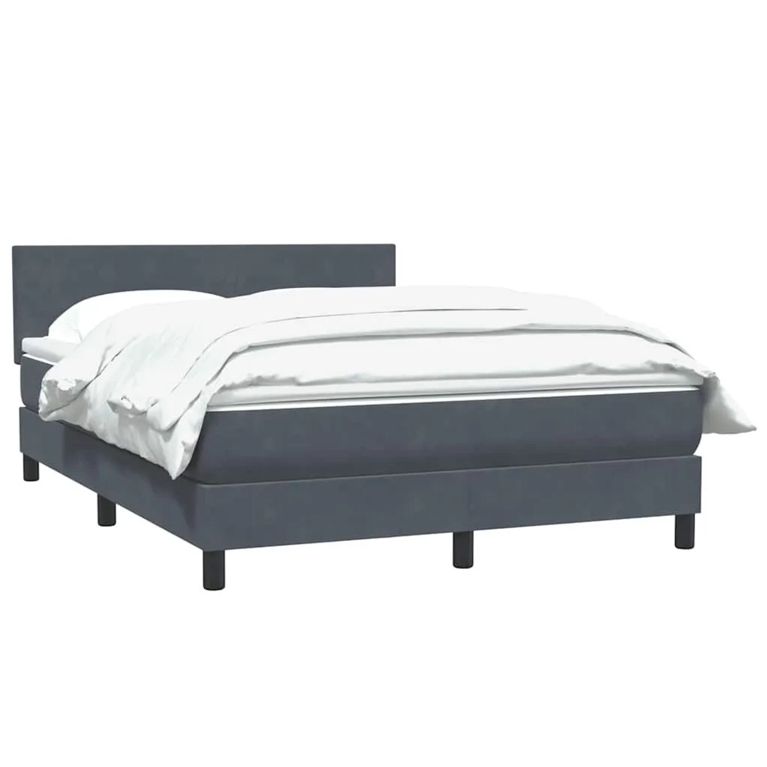 Thumbnail - vidaXL Boxspringbett mit Matratze Dunkelgrau 140x210 cm Samt 3316018