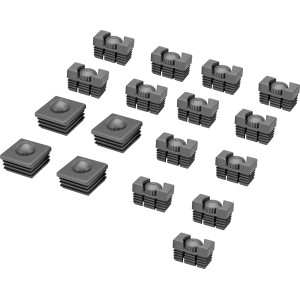 Fußkappen für Roberval Loungesofa, anthrazitfarben, 4er-Set zum Schutz von Gartenmöbeln.